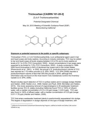 Triclocarban [CASRN 101-20-2] (3,4,4'-Trichlorocarbanilide)