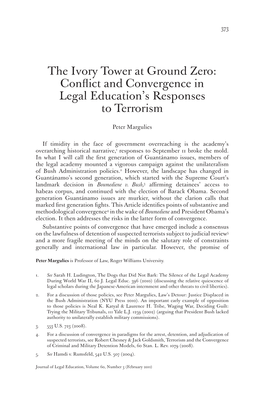 Conflict and Convergence in Legal Education’S Responses to Terrorism