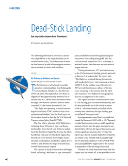 Dead-Stick Landing Ice Crystals Cause Dual Flameout