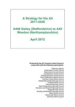 A Strategy for the A5 2011-2026