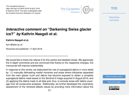 “Darkening Swiss Glacier Ice?” by Kathrin Naegeli Et Al