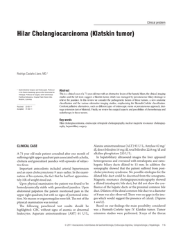 Hilar Cholangiocarcinoma (Klatskin Tumor)