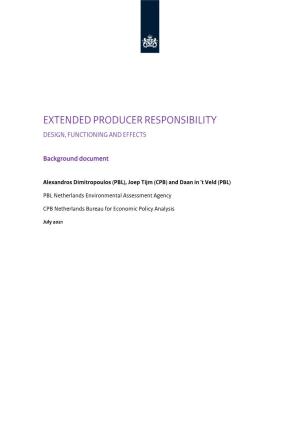 Extended Producer Responsibility Design, Functioning and Effects