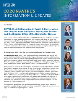 Anti-Corruption in Brazil: a Conversation with Officials from the Federal Prosecution Service