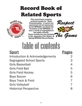 Record Book of Related Sports
