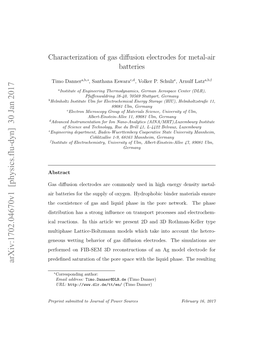 Characterization of Gas Diffusion Electrodes for Metal-Air Batteries