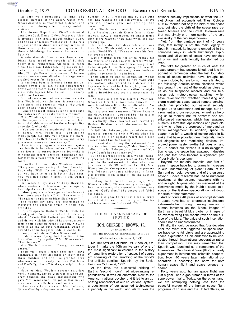 CONGRESSIONAL RECORD— Extensions of Remarks E1915 HON
