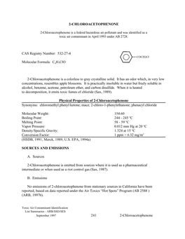 Background Material: 1997-11-10 2-Cloroacetophenone As Federal