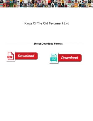 Kings of the Old Testament List