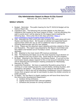 2015-02-20 City Administrator Update 162.Pdf