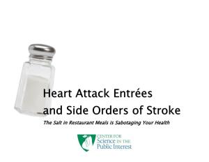 Heart Attack Entrées and Side Orders of Stroke the Salt in Restaurant Meals Is Sabotaging Your Health