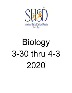 Biology Daily Lesson Log Week of 3/30/2020 - 4/3/2020