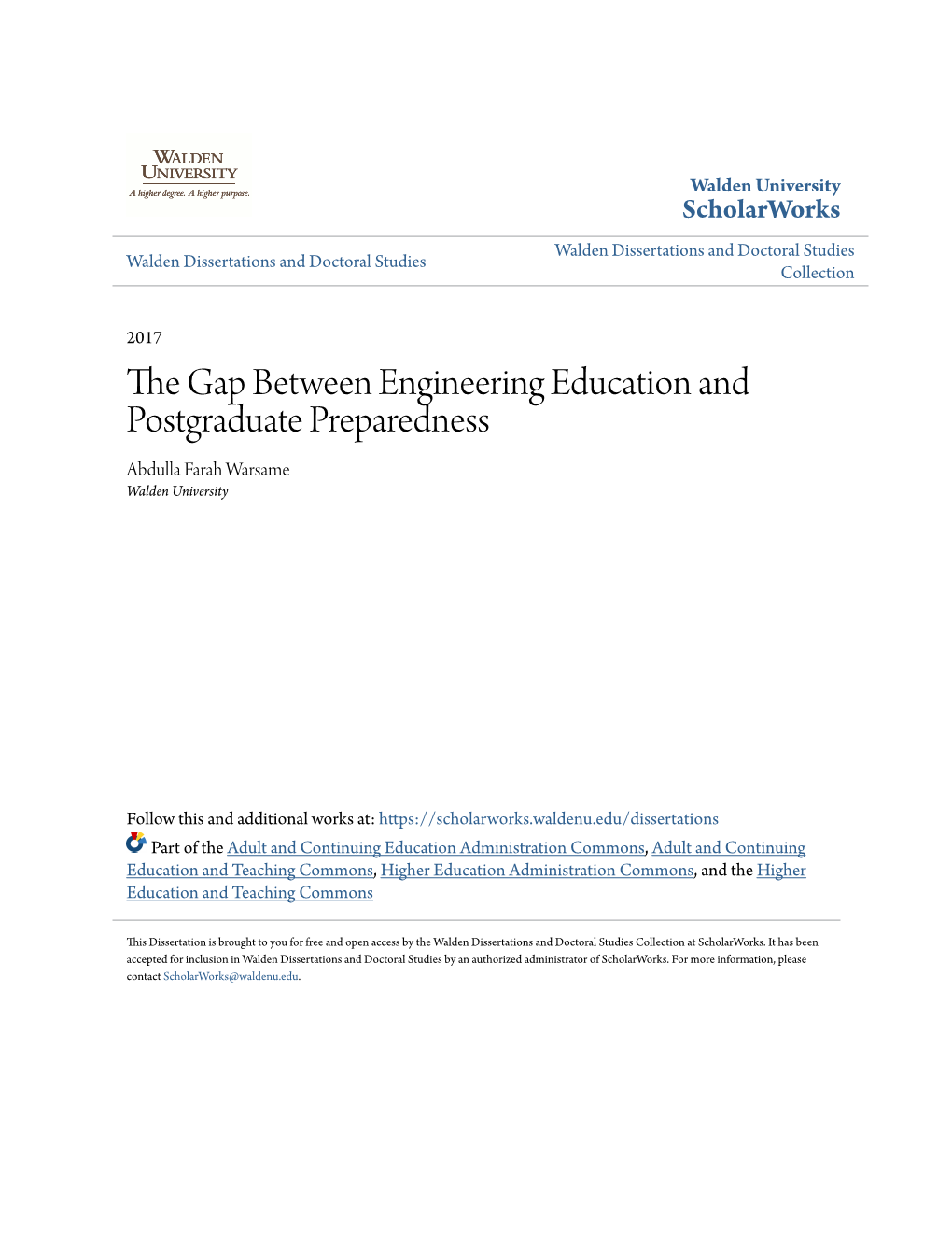 The Gap Between Engineering Education and Postgraduate Preparedness