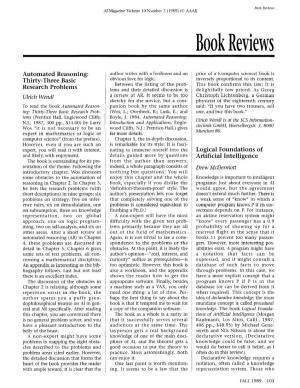 Review of Automated Reasoning: Thirty-Three Basic Research