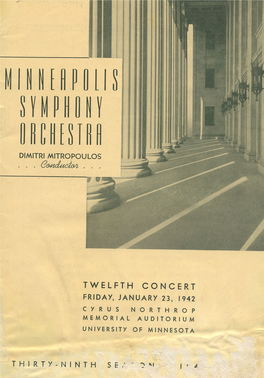 Twelfth Concert Friday, January 23, 1942