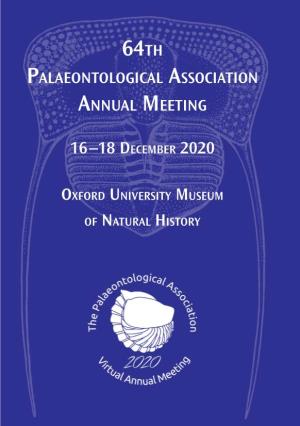 64Th Palaeontological Association Annual Meeting