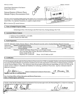 National Register of Historic Places I \J Multiple Property Documentation Form \J