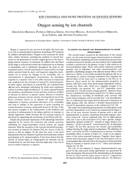 Oxygen Sensing by Ion Channels