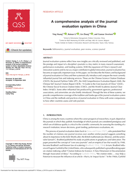 A Comprehensive Analysis of the Journal Evaluation System in China
