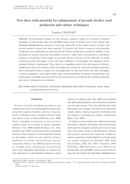 New Diets with Potential for Enhancement of Juvenile Bivalve Seed Production and Culture Techniques