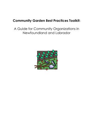 Community Garden Best Practices Toolkit