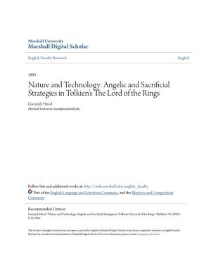 Nature and Technology: Angelic and Sacrificial Strategies in Tolkienâ•Žs