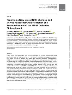 Report on a New Opioid NPS: Chemical and in Vitro Functional Characterization of A