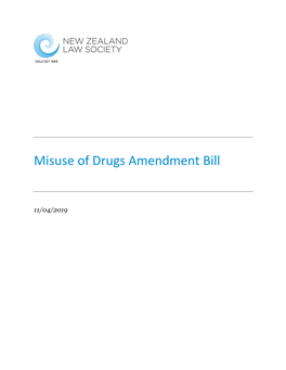 Misuse of Drugs Amendment Bill