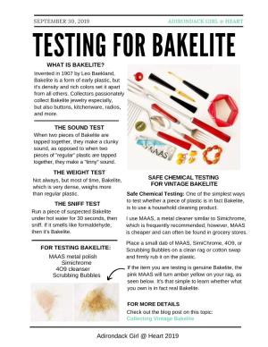 Testing for Bakelite