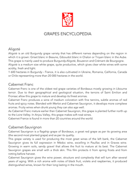 Grapes Encyclopedia