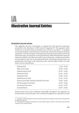 GAAFR Appendix A: Illustrative Journal Entries