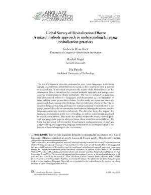 Global Survey of Revitalization Efforts: a Mixed Methods Approach to Understanding Language Revitalization Practices