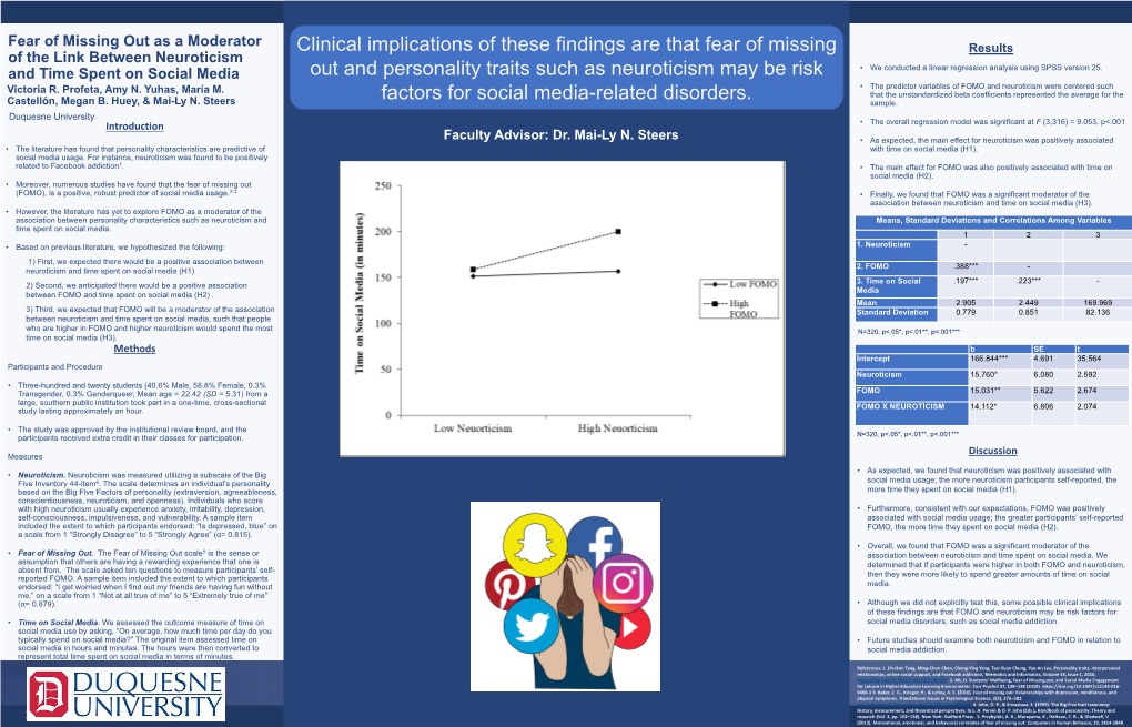 Fear of Missing out As a Moderator of the Link Between Neuroticism And