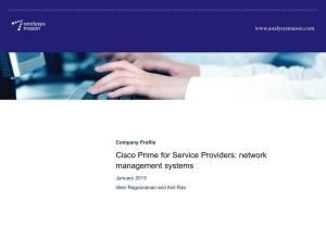 Analysys Mason Provides an Assessment of Cisco Prime For