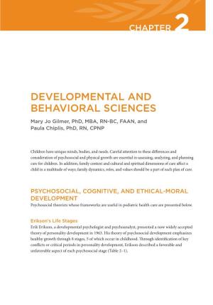 Developmental and Behavioral Sciences