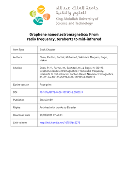 Graphene Nanoelectromagnetics: from Radio-Frequency, Terahertz to Mid-Infrared