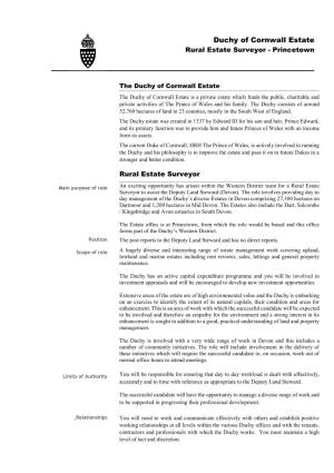 Duchy of Cornwall Estate Rural Estate Surveyor - Princetown