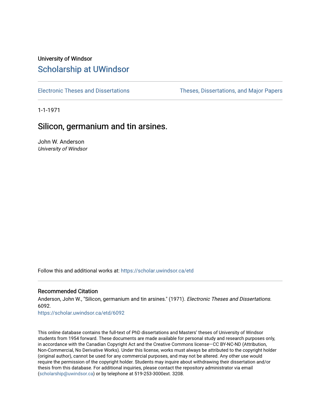 Silicon, Germanium and Tin Arsines