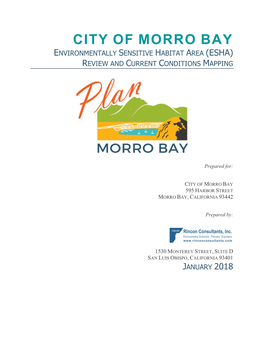 City of Morro Bay Environmentally Sensitive Habitat Area (Esha) Review and Current Conditions Mapping