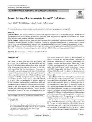 Current Review of Pneumoconiosis Among US Coal Miners