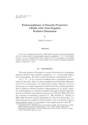 Endomorphisms of Smooth Projective 3-Folds with Non-Negative Kodaira Dimension