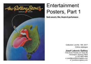 Entertainment Posters, Part 1 Rock Concerts, Film, Theatre & Performance