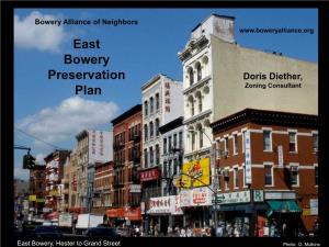 East Bowery Preservation Plan: Goals