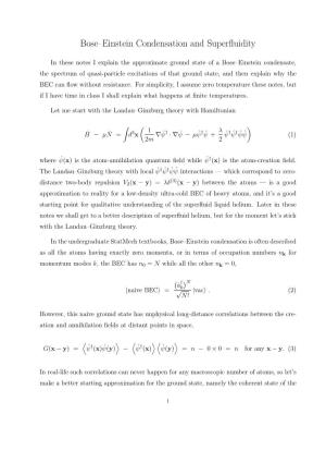Bose–Einstein Condensation and Superfluidity