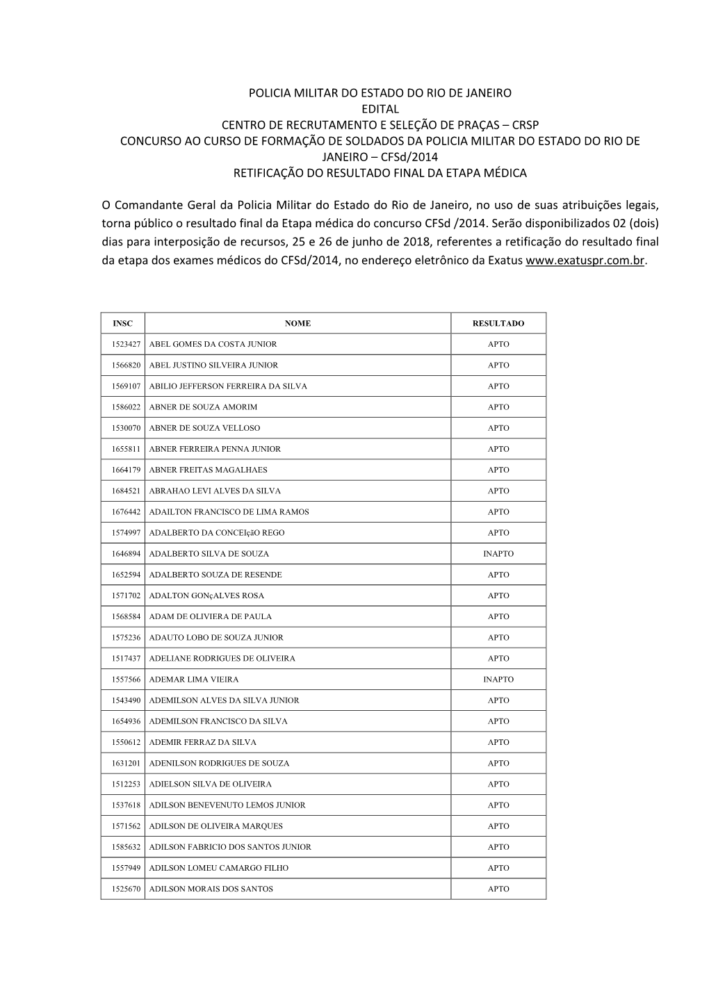 Policia Militar Do Estado Do Rio De Janeiro Edital