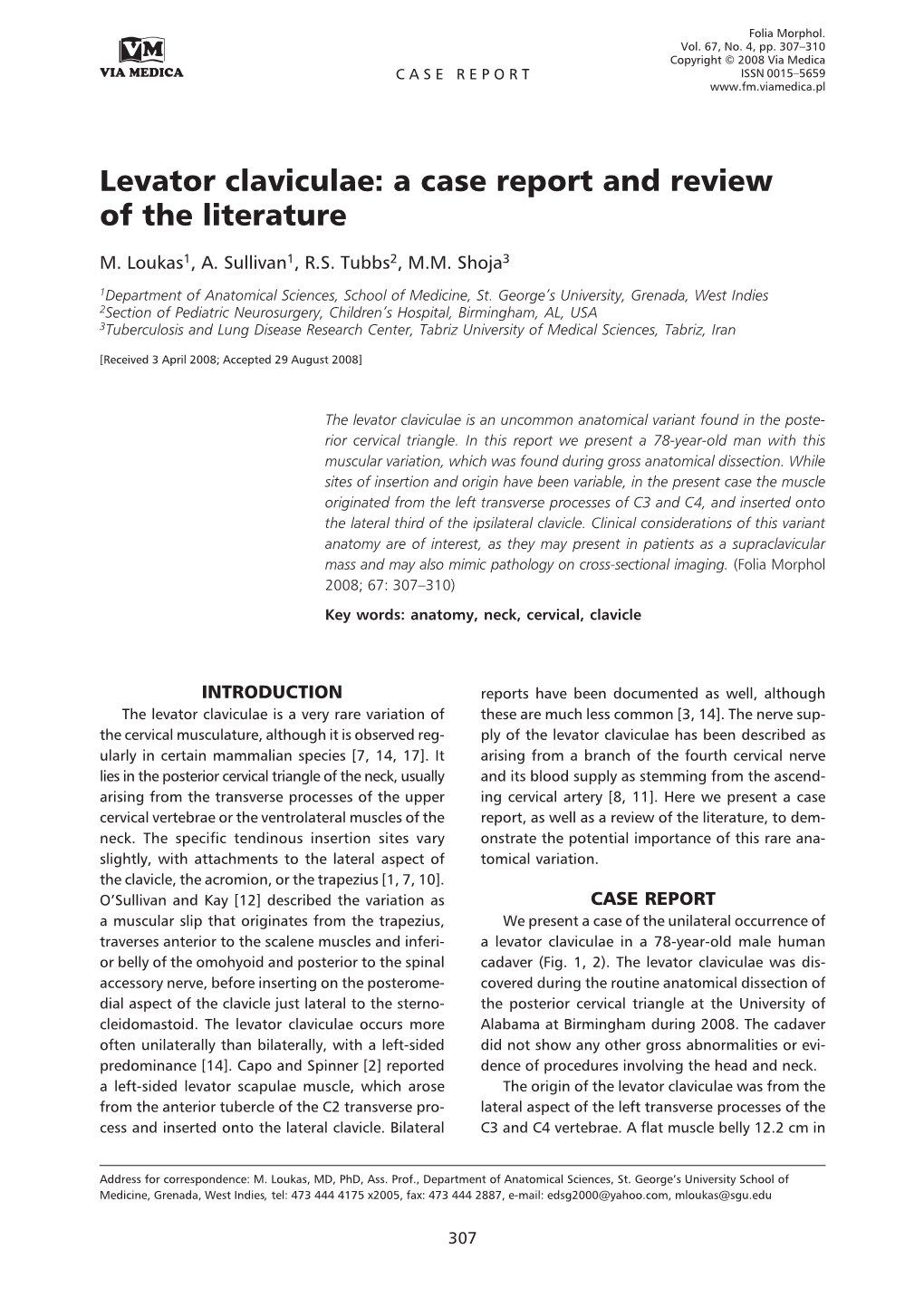 Levator Claviculae: a Case Report and Review of the Literature