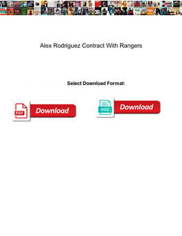 Alex Rodriguez Contract with Rangers