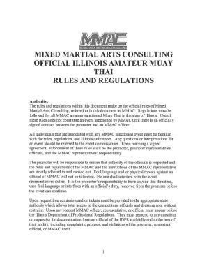Mixed Martial Arts Consulting Official Illinois Amateur Muay Thai Rules and Regulations