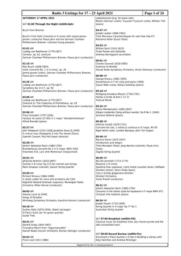 Radio 3 Listings for 17 – 23 April 2021 Page 1 of 24 SATURDAY 17 APRIL 2021 Liebestraume (Orig