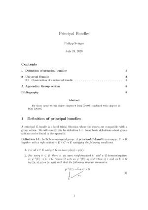 Notes on Principal Bundles (Philipp Svinger)